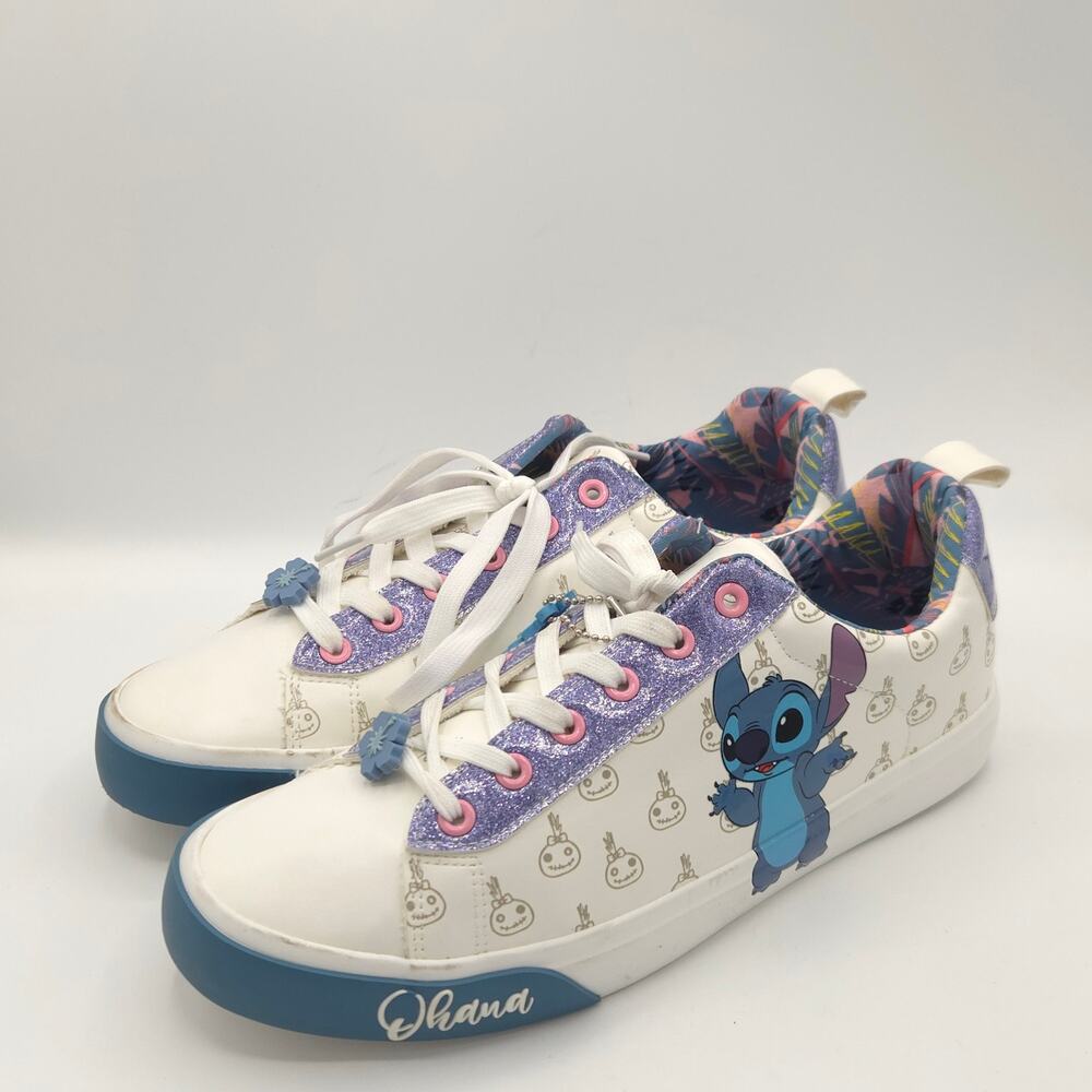 Disney Lilo & Stitch Womes Stitch Low Top Court Sneakers Lace Up Shoe Size 10